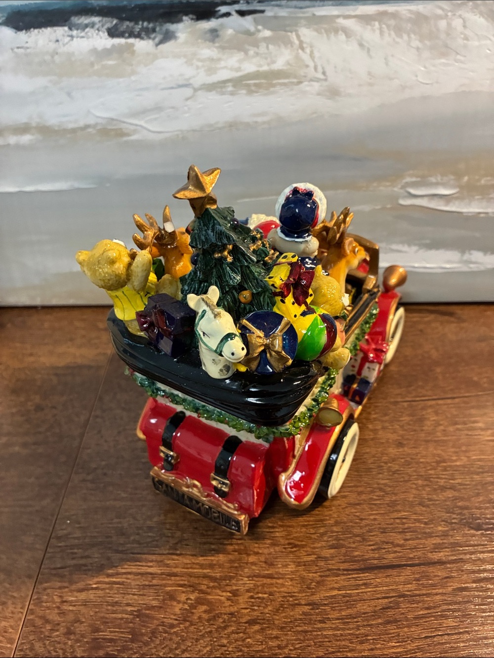 Fitz & Floyd Musical - Festive Red Santa Sleigh Car Holiday Figurine - Picture 4 of 9